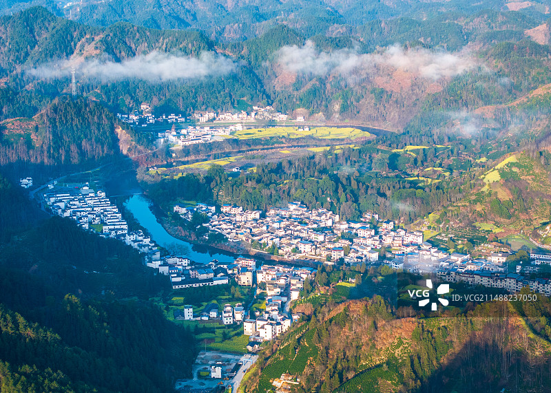 昌溪晨景，安徽歙县昌溪图片素材