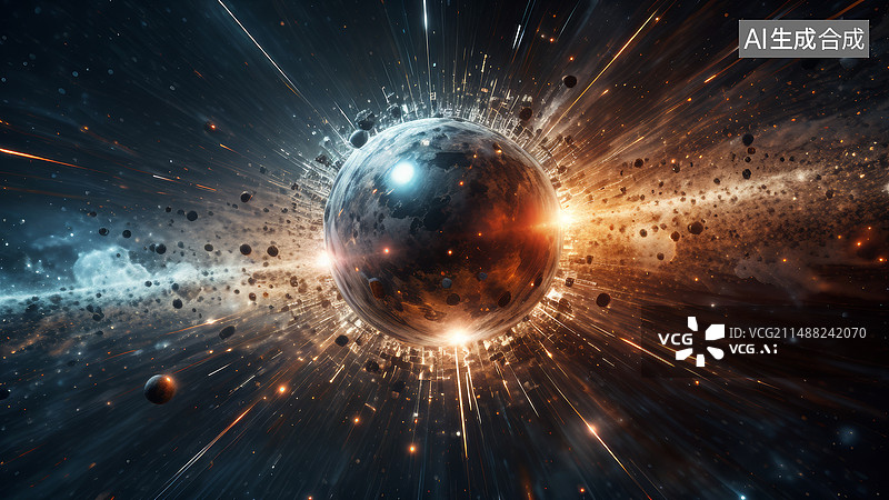 【AI数字艺术】信息量过载爆炸冲击力视觉效果图片素材