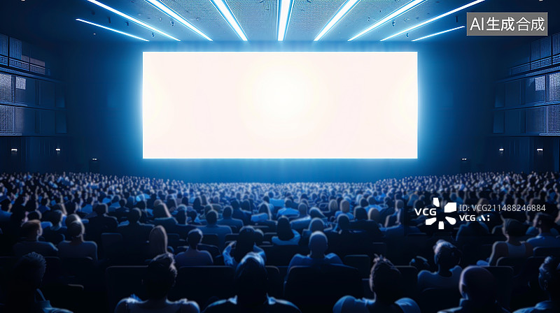【AI数字艺术】人们在电影院看电影图片素材