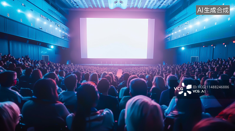 【AI数字艺术】人们在电影院看电影图片素材