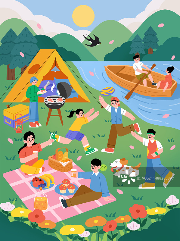 春游出行朋友聚会野餐户外踏青旅行露营图片素材