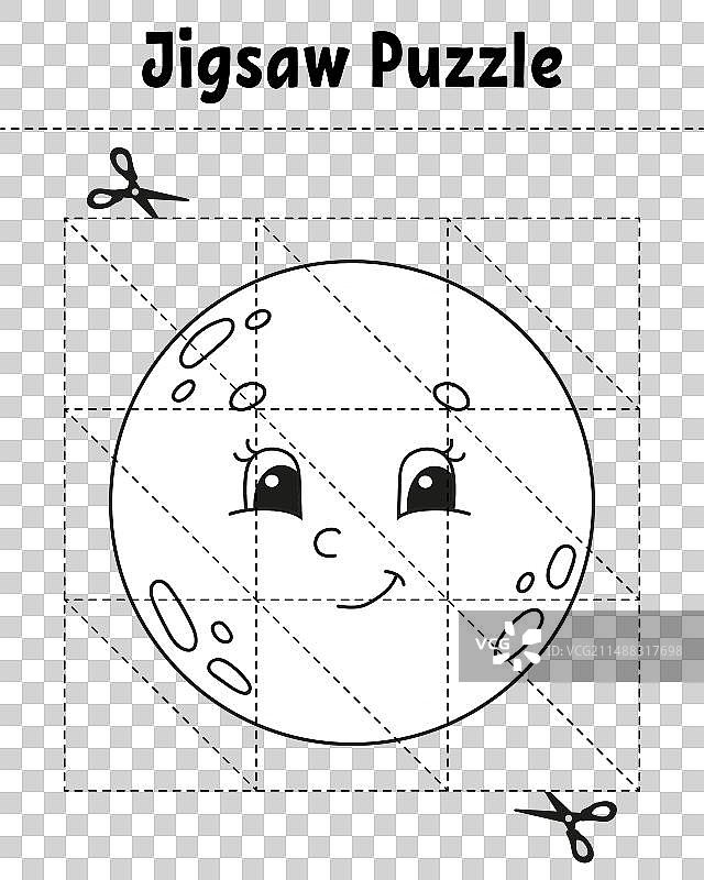 儿童拼图涂色页图片素材