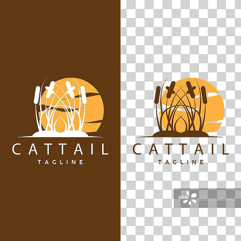 香蒲标志设计简约符号模板图片素材