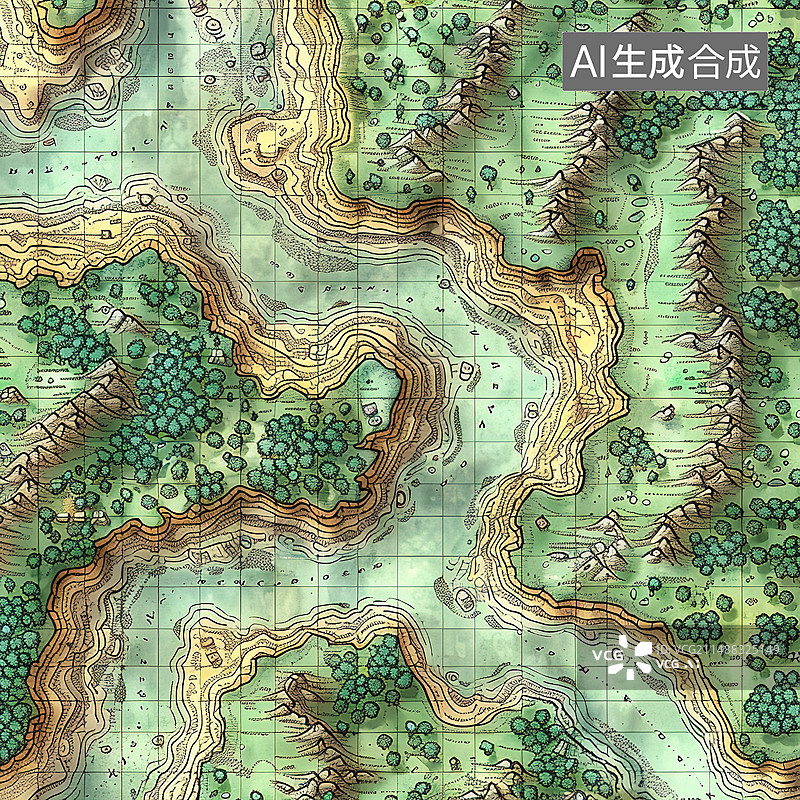 【AI数字艺术】地形图片素材