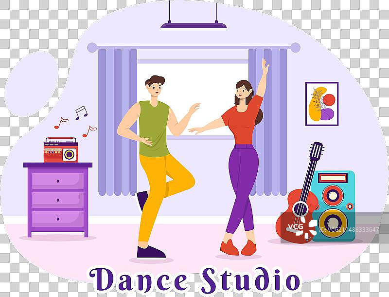 舞蹈工作室情侣表演图片素材