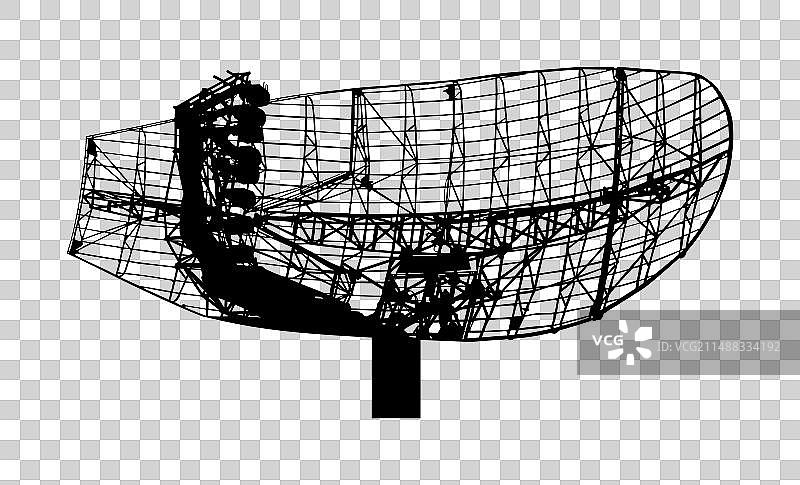 军事雷达空中监控剪影图片素材