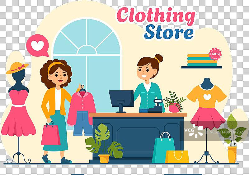 在服装店购物图片素材