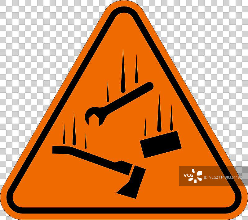 当心坠落物警告标志图片素材