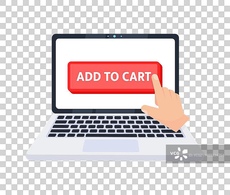 手指点击添加到购物车按钮图片素材