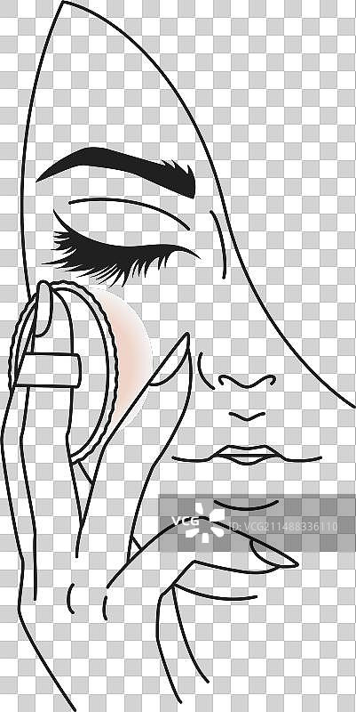 美丽的女人脸部轮廓图片素材