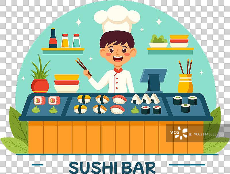 日式亚洲料理寿司店图片素材