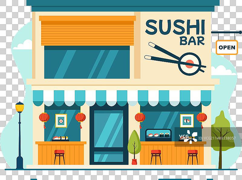 日式亚洲料理寿司店图片素材