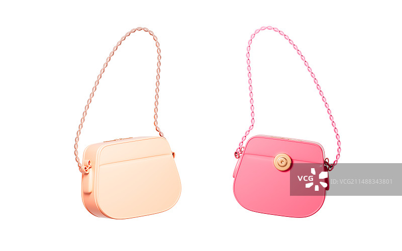 卡通女式手包女式包包3D渲染图片素材