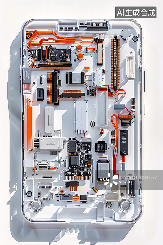 【AI数字艺术】手机芯片各种元件3d素材图片图片素材