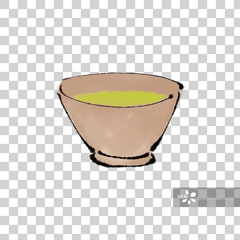 一只茶杯水墨画元素图片素材