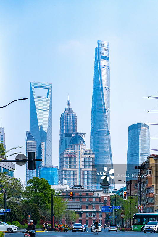 上海浦西看浦东图片素材