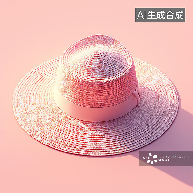 【AI数字艺术】3D时尚粉色帽子元素图片素材