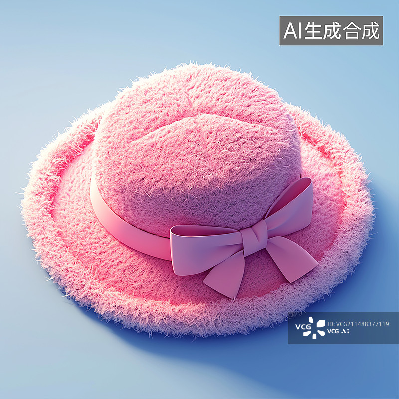 【AI数字艺术】3D时尚粉色帽子元素图片素材