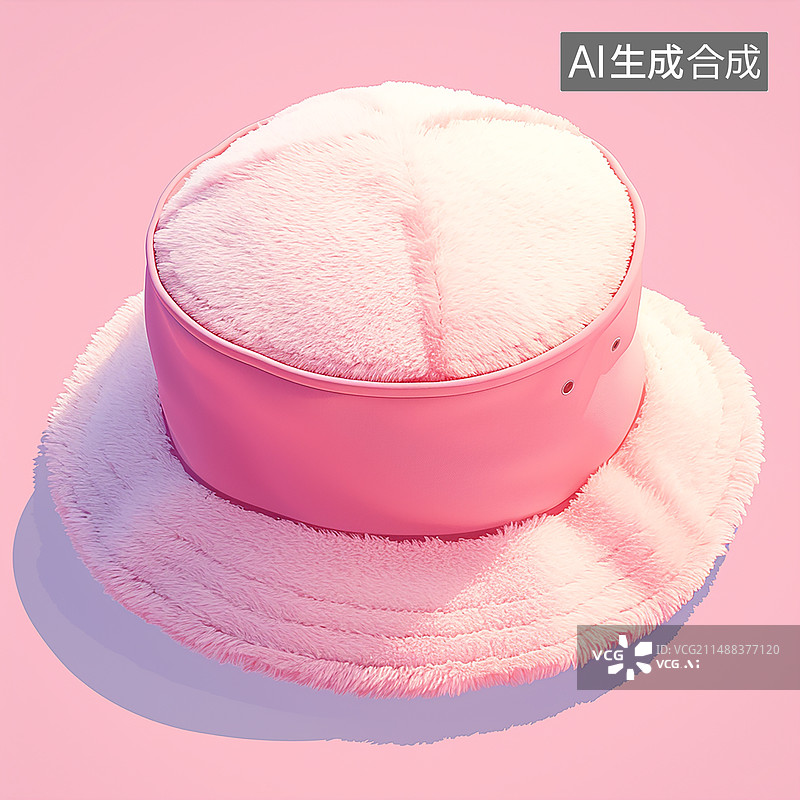 【AI数字艺术】3D时尚粉色帽子元素图片素材