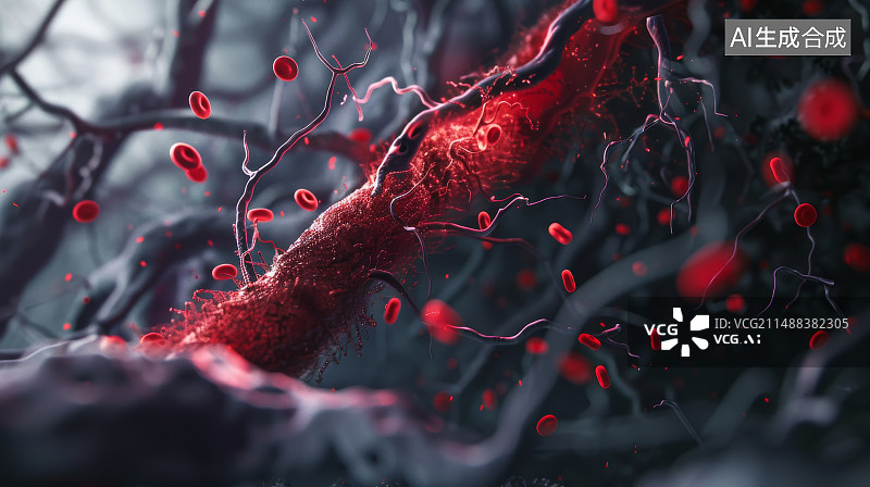 【AI数字艺术】人体组织中的红细胞图片素材