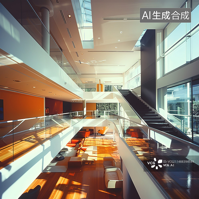 【AI数字艺术】现代风格的公司办公室图片素材