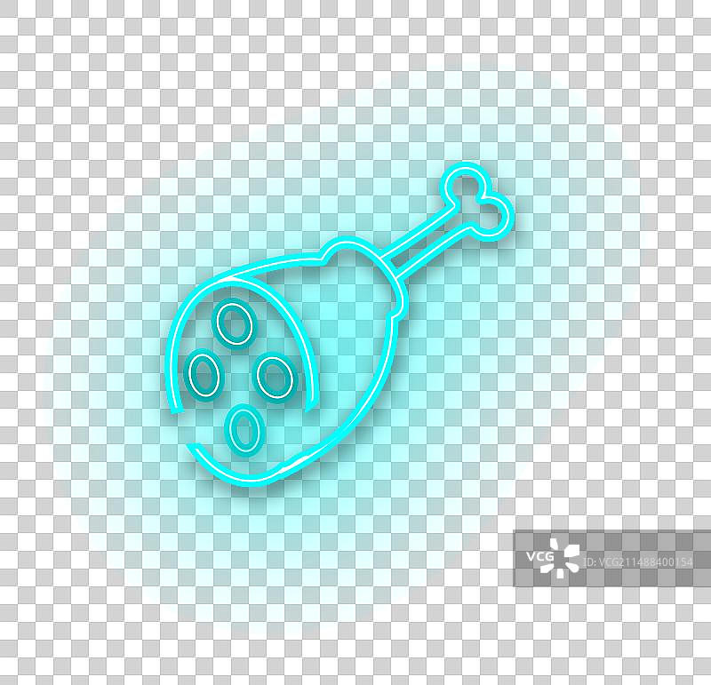 霓虹蓝色小鸡图标图片素材