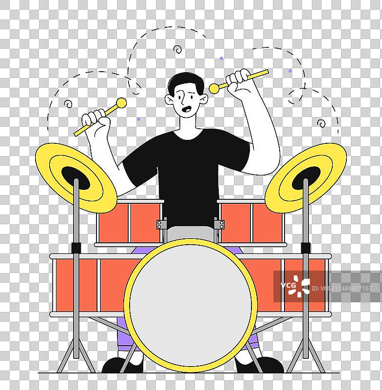 男人线性击鼓图片素材