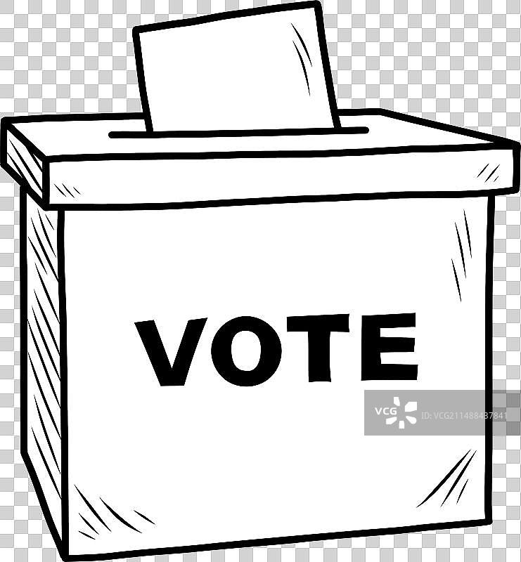 投票箱涂鸦简笔画图标图片素材