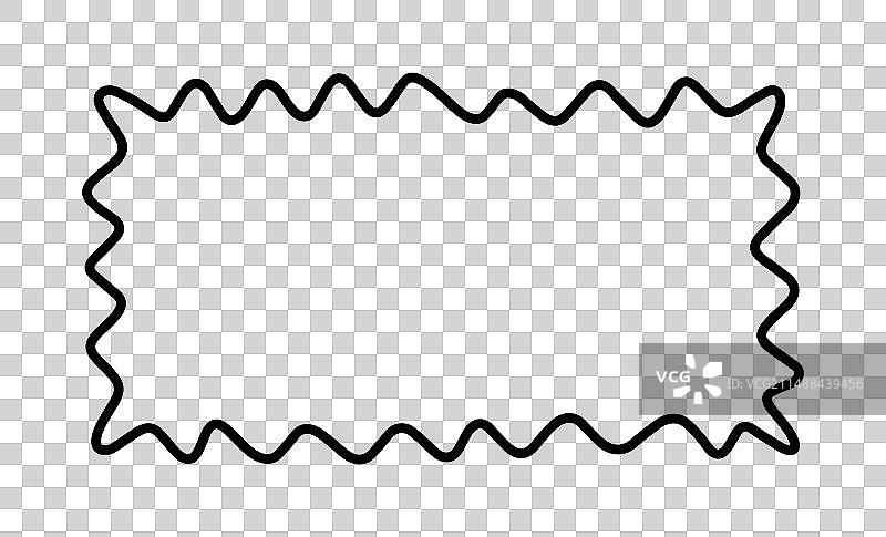 扇形波浪涂鸦线框手绘波浪图片素材