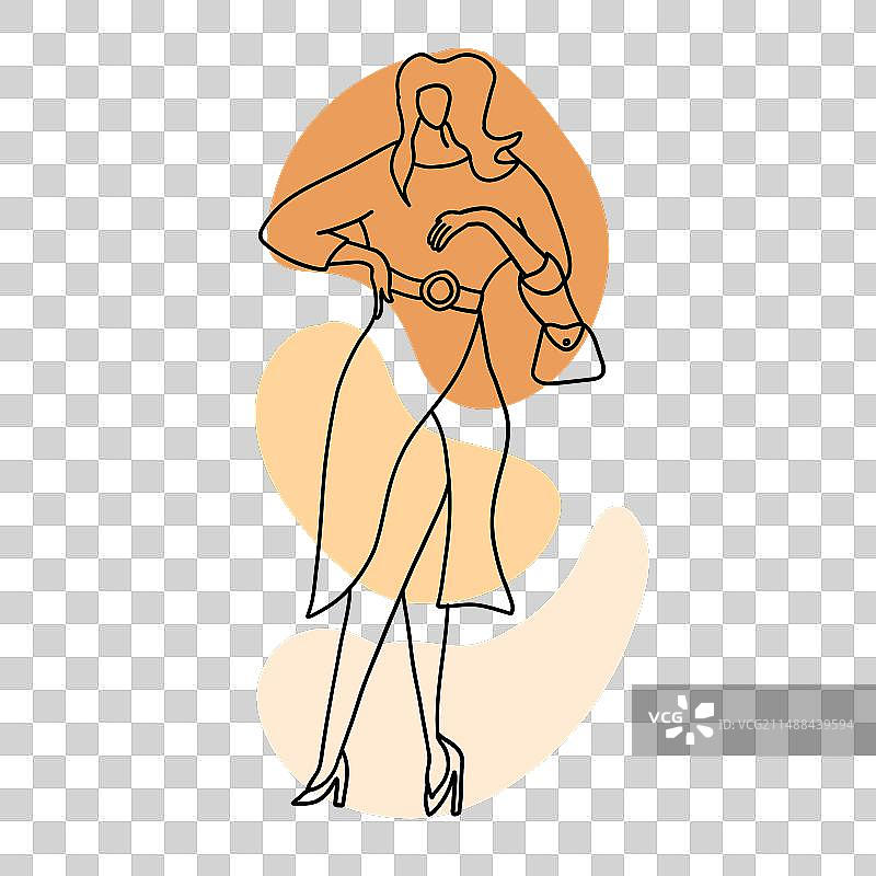 现代时尚女士手绘涂鸦图片素材