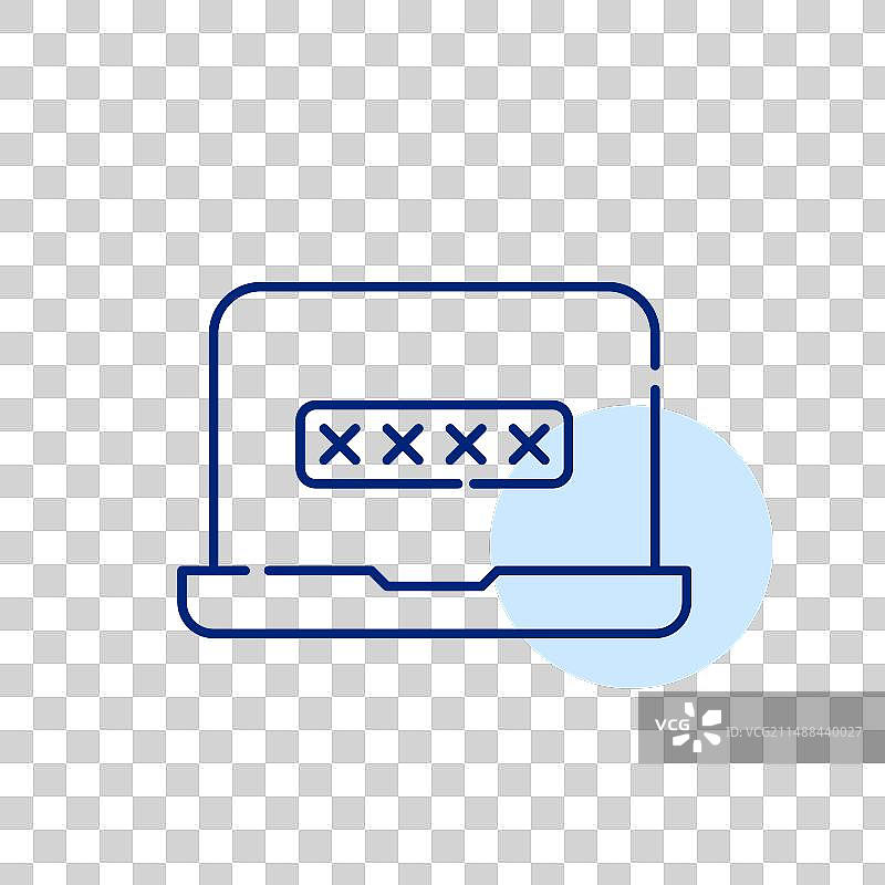 笔记本电脑和密码保护的个人账户图片素材