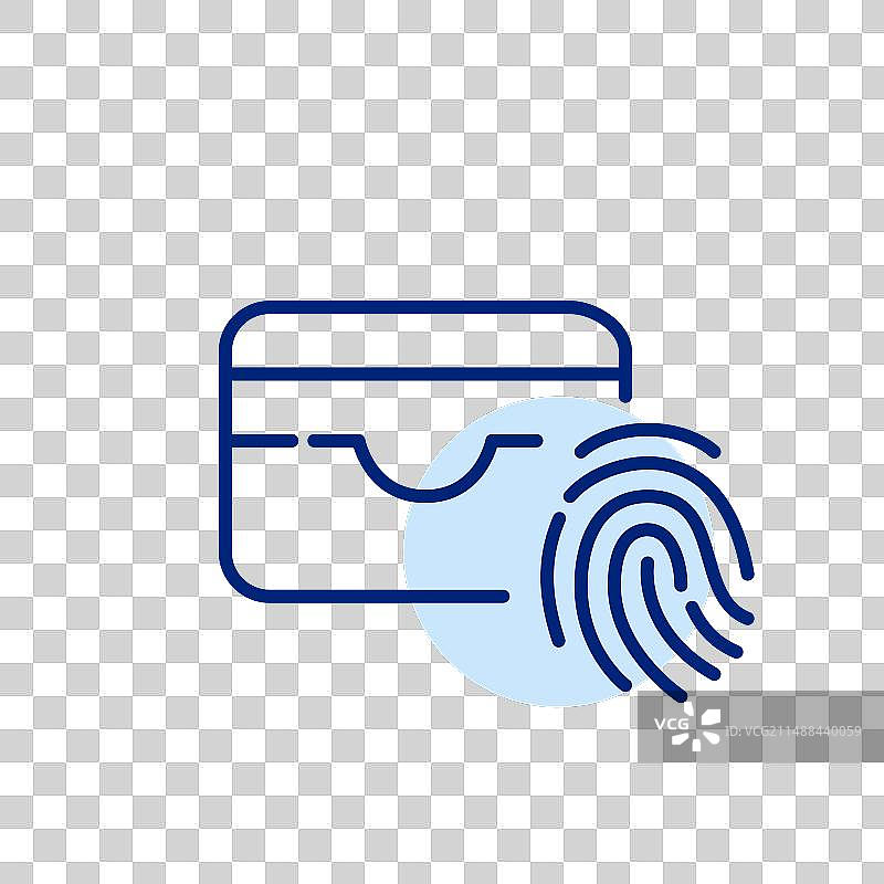 电子钱包和指纹符号图片素材