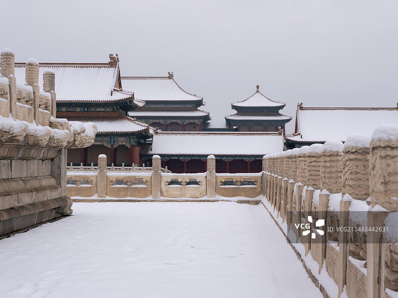 故宫下雪了图片素材