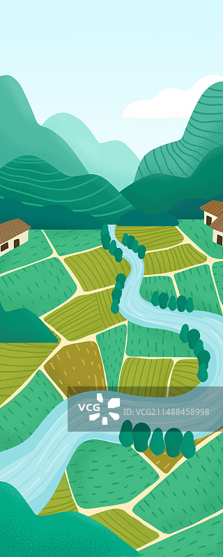 广西农田梯田山水图片素材