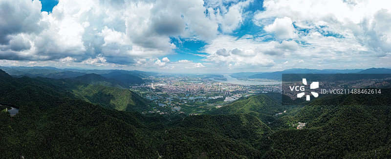 广东鼎湖山航拍全景图片素材