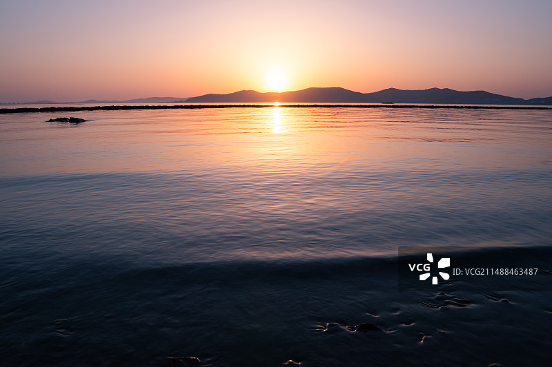 太湖鼋头渚日落图片素材