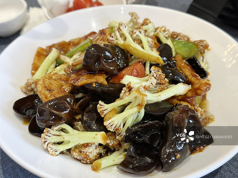 山东淄博博山特色菜-博山炒肉片图片素材