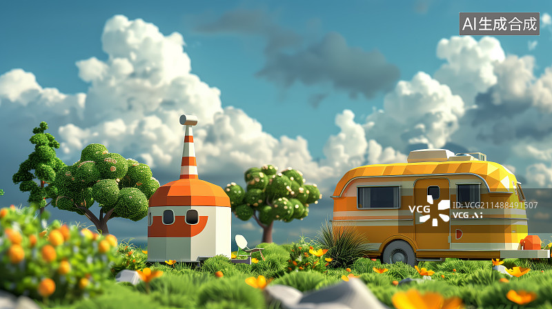 【AI数字艺术】海滩上的玩具特写镜头图片素材