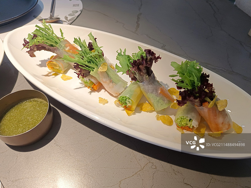 泰餐米纸卷图片素材