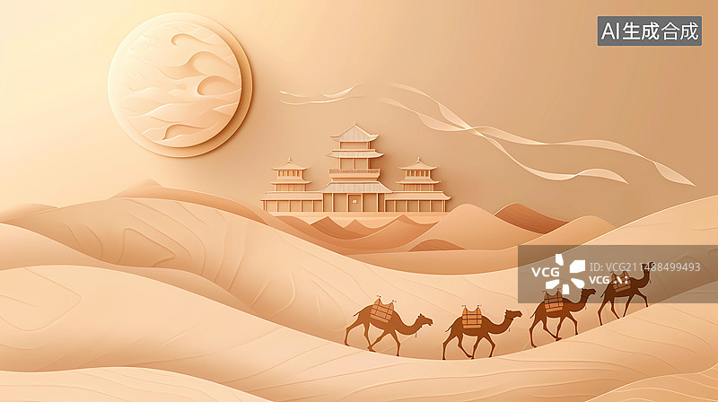 【AI数字艺术】丝绸之路图片素材