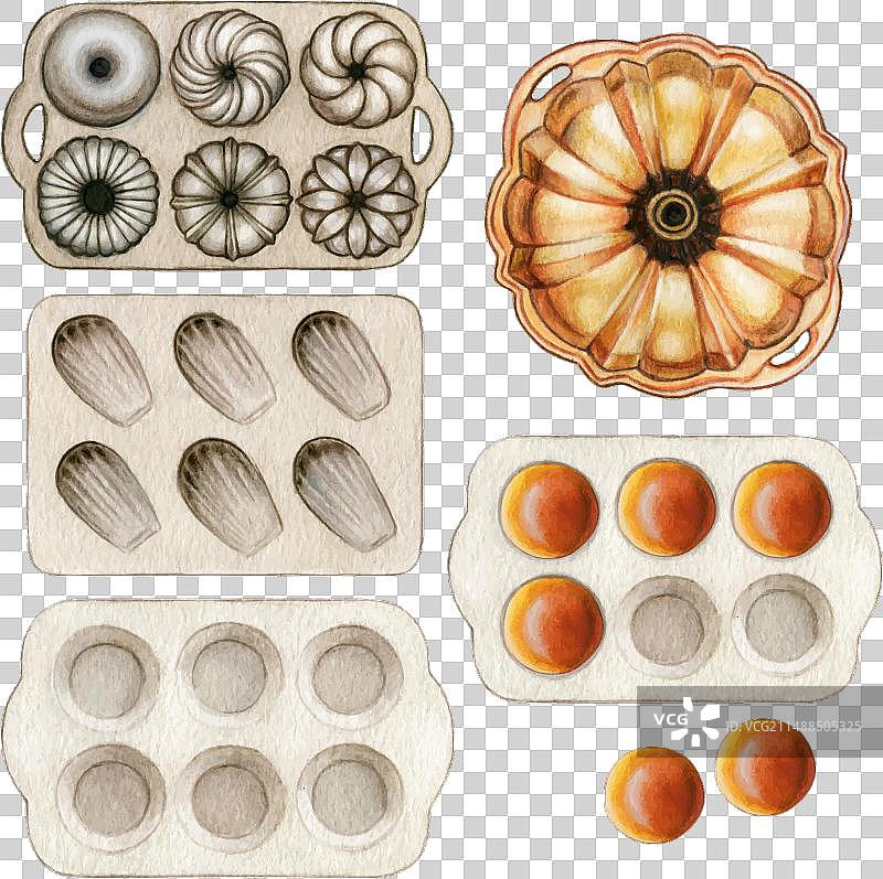 水彩手绘烘焙模具图片素材