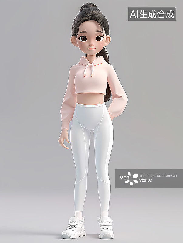 【AI数字艺术】3D运动女孩图片素材