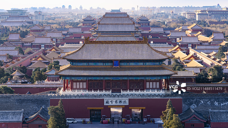 雪后阳光下的故宫图片素材