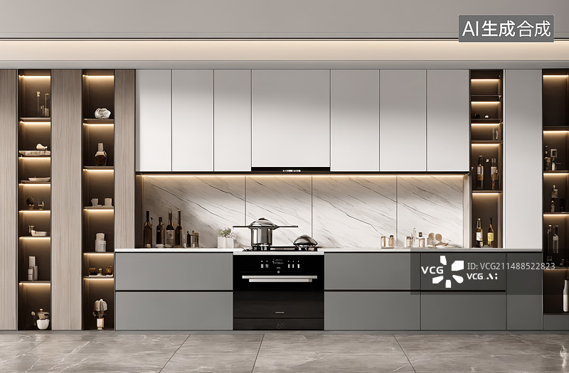 【AI数字艺术】室内装饰厨房图片素材