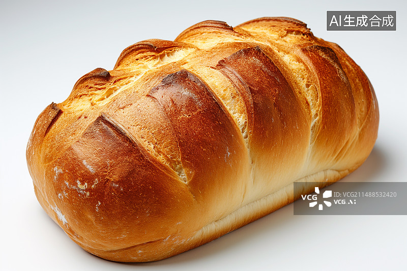 【AI数字艺术】白底背景上的全麦面包图片素材