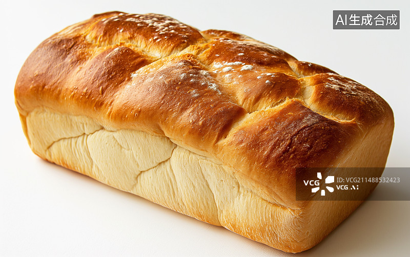 【AI数字艺术】白底背景上的全麦面包图片素材