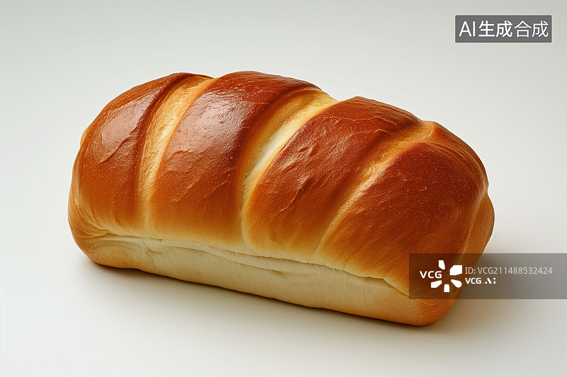 【AI数字艺术】白底背景上的全麦面包图片素材