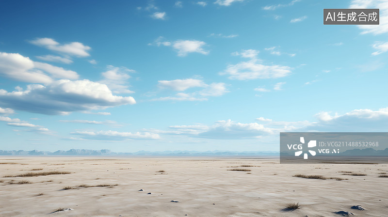 【AI数字艺术】天空下的旷野背景场景图片素材