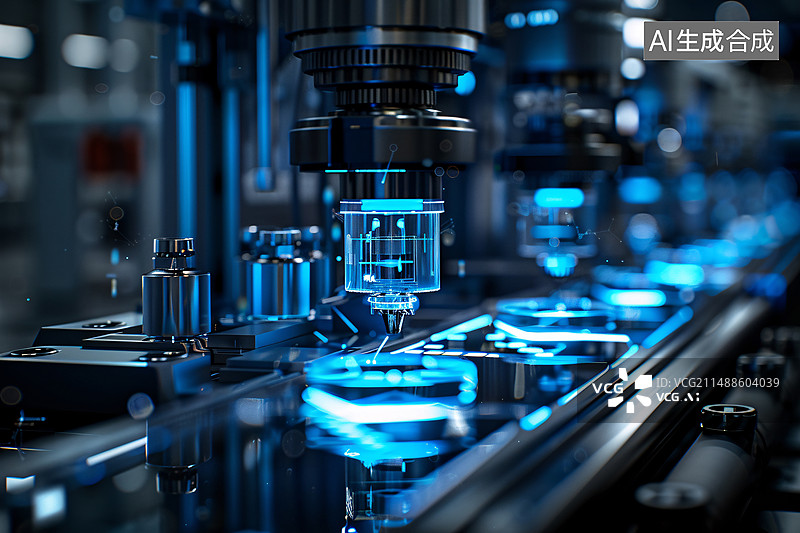 【AI数字艺术】工业自动化技术概念，智能制造概念创意图图片素材