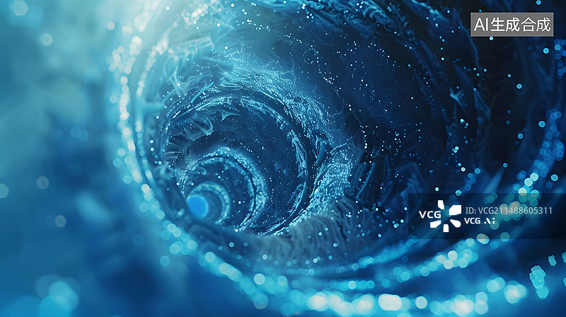 【AI数字艺术】蓝色水波纹立体背景图片素材